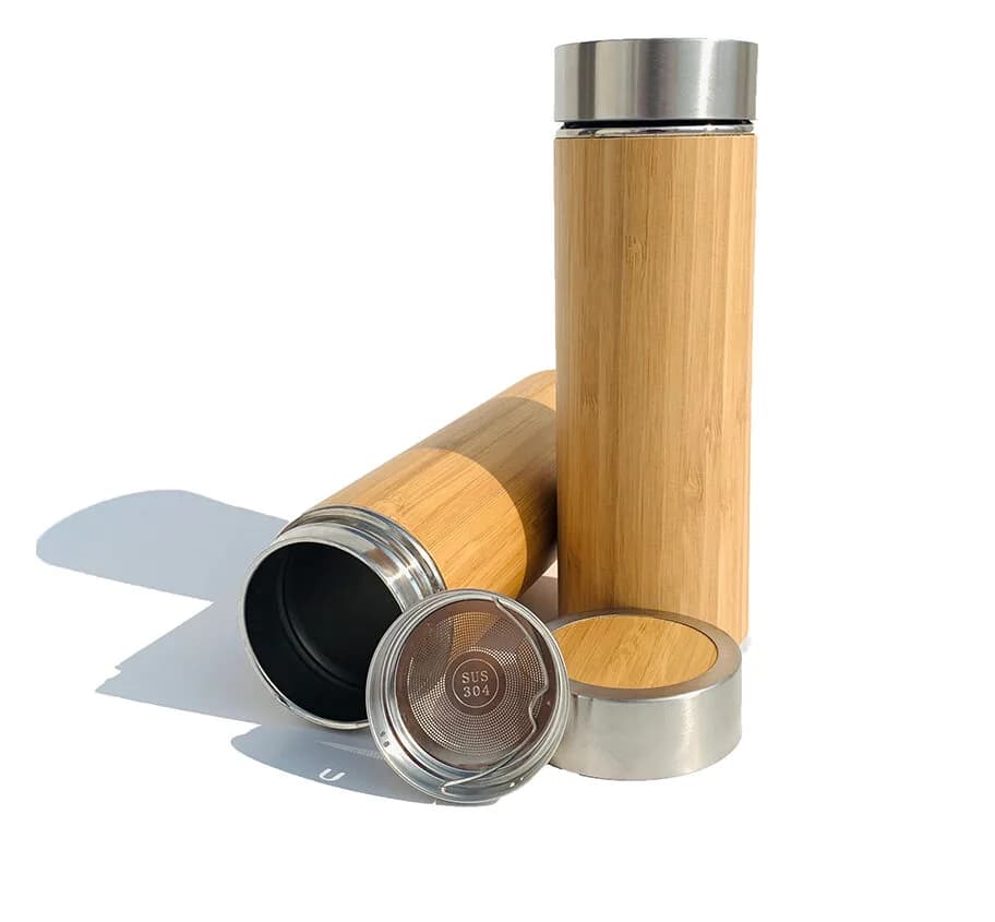 Bình Giữ Nhiệt Vỏ Tre Dung Tích 450ml